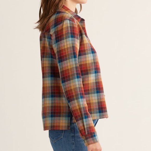 Pendleton cropped wool shirt in brick plaid - NWT! - Picture 3 of 4